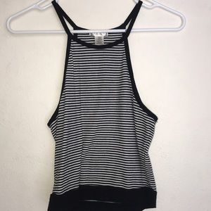 Black and white halter top